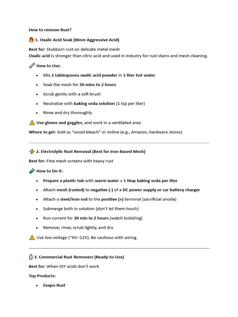 Effective Rust Removal Techniques | PDF