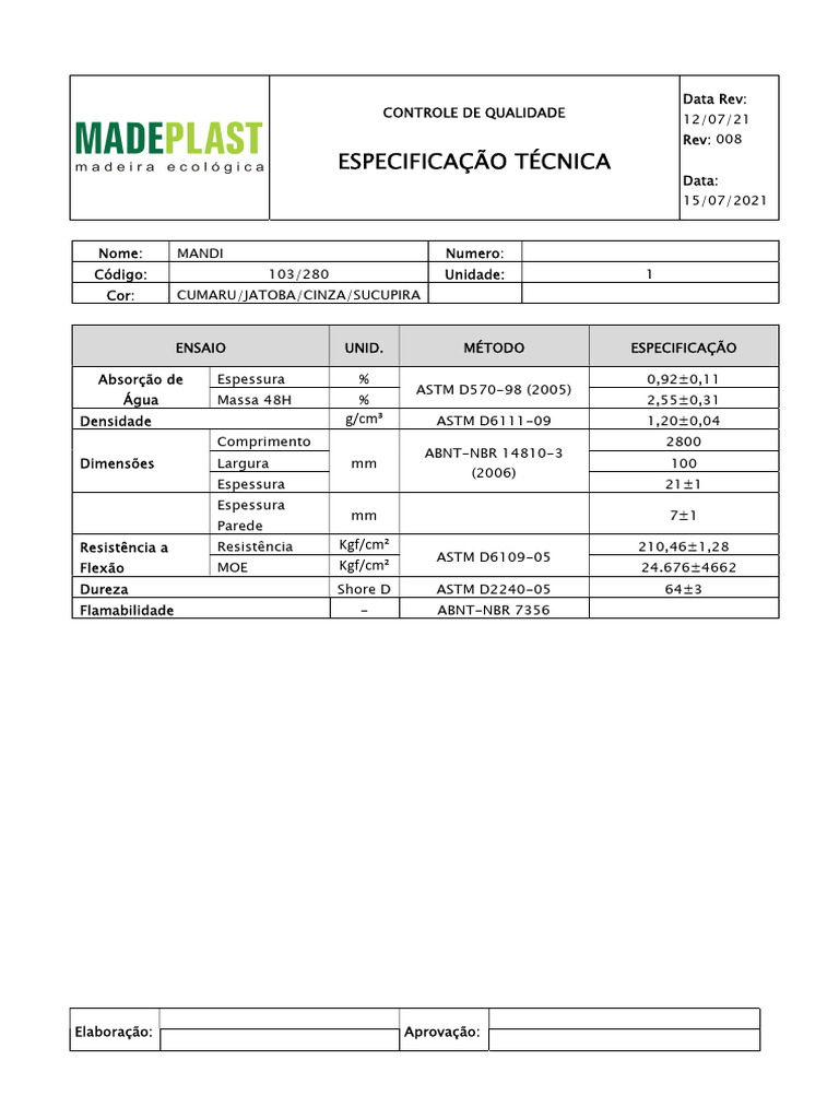 Especificação Técnica ASTM D6111 | PDF