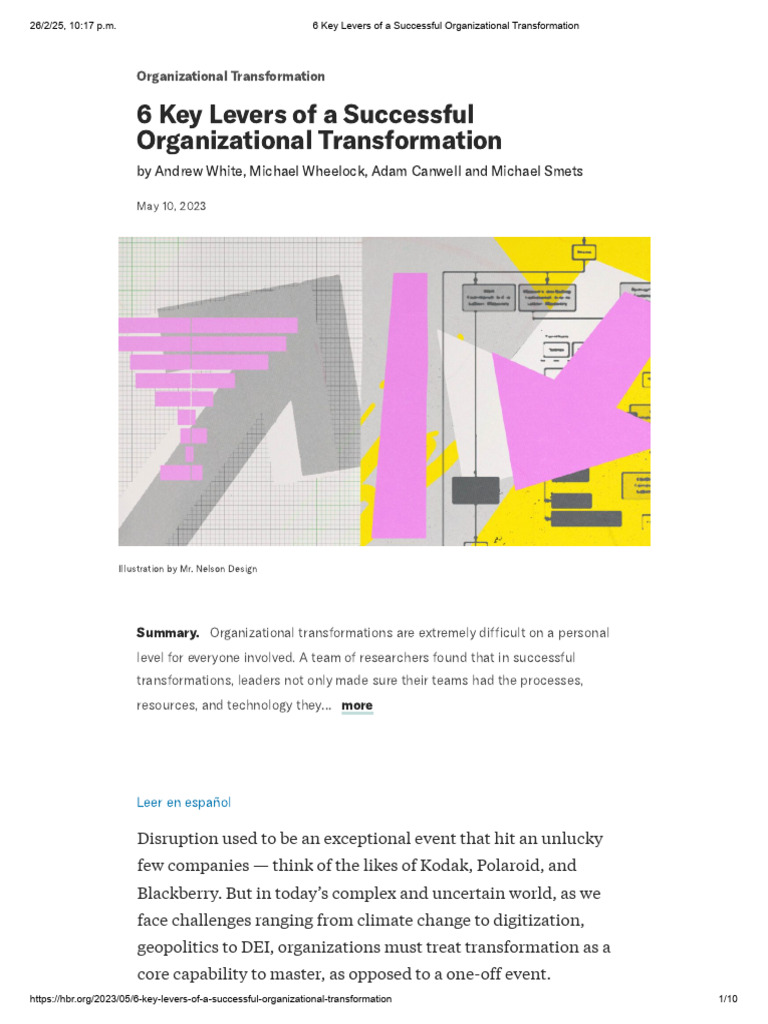 6 Levers for Successful Transformation | PDF