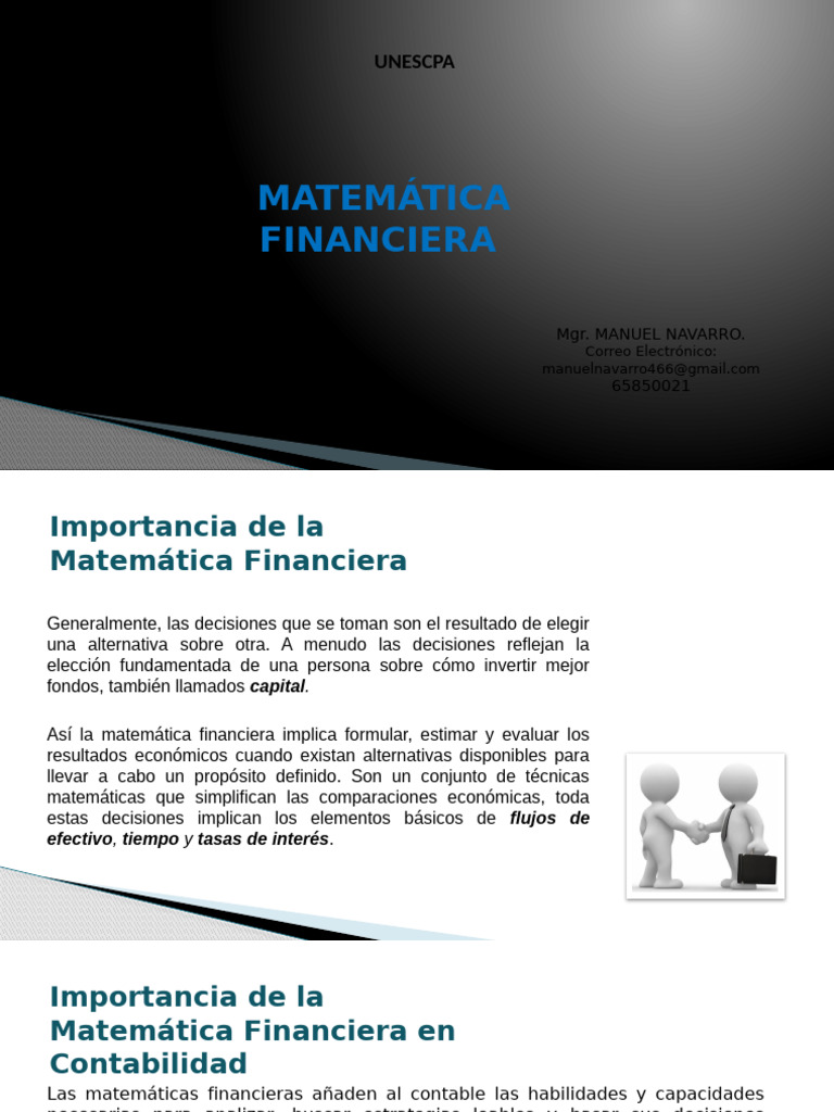 Fundamentos de La Matemática Financiera | PDF | Interés | Finanzas ...