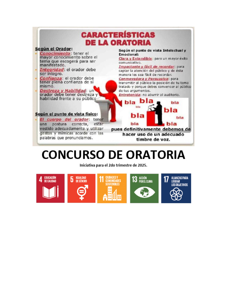 Concurso Nacional de Oratoria 2025 | PDF | Hablar en público | Las ...
