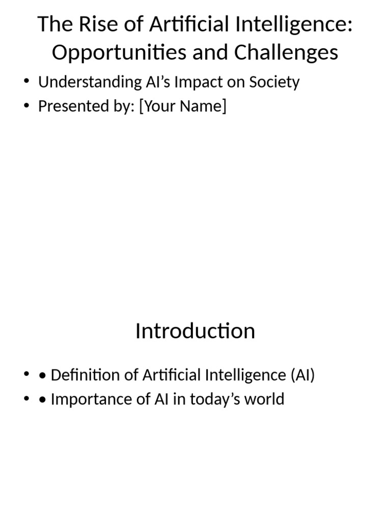 The Rise of AI Presentation | PDF