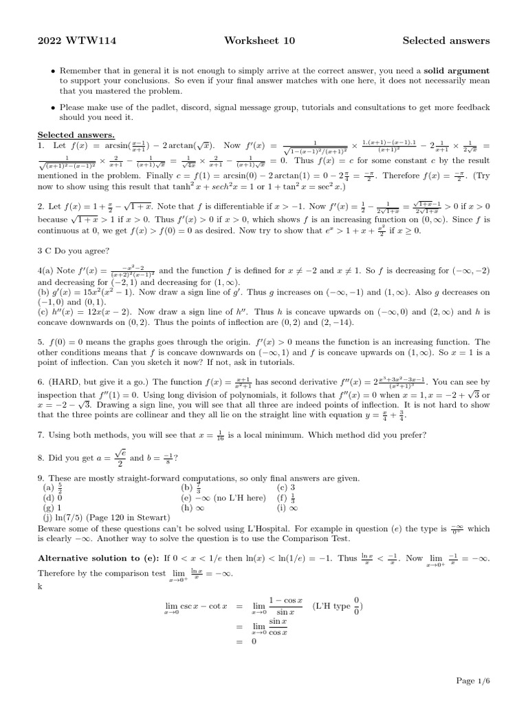 2022 WTW114 Worksheet 10 Solutions | PDF | Mathematical Relations ...