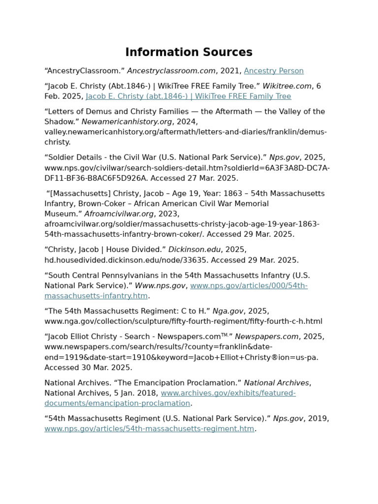 Civil War Resources on Jacob Christy | PDF | American Civil War | Military
