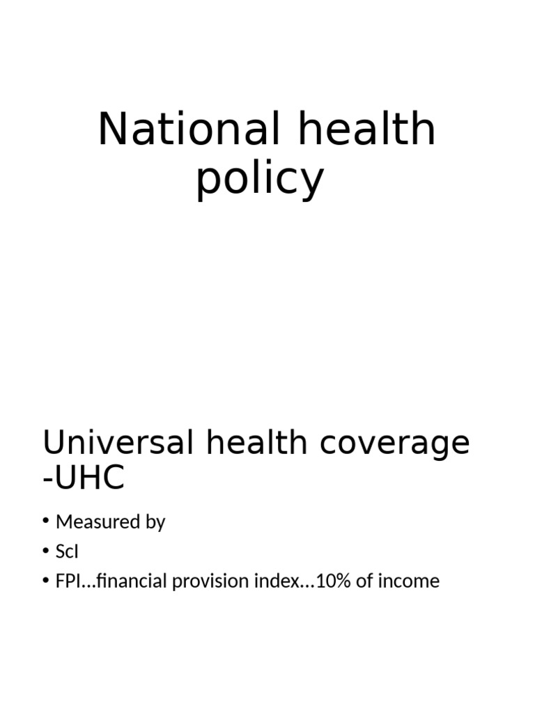 National Health Policy Overview and Strategies | PDF