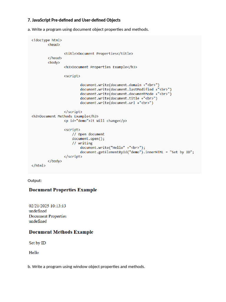 JavaScript Object Programming Guide | PDF