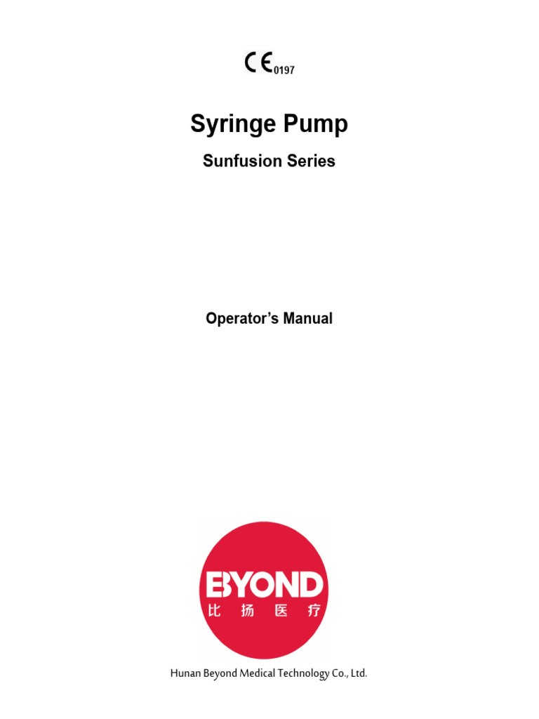 Syringe Pump Operator's Manual | PDF | Syringe | Power Supply