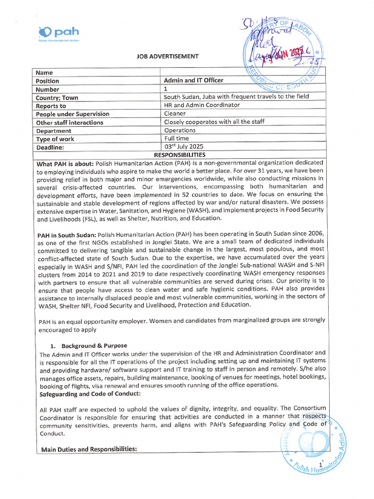 Admin and IT Officer | PDF