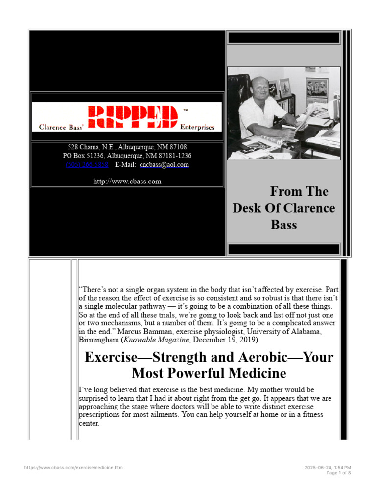 Exercise-Strength and Aerobic-Your Most Powerful Medicine | PDF ...