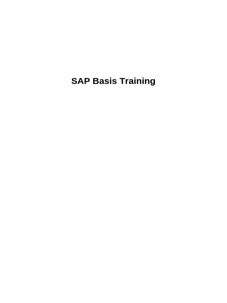 SAP Basis Training Overview | PDF | Server (Computing) | Databases