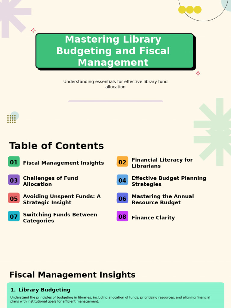 Library Budgeting and Fiscal Management | PDF | Budget | Libraries