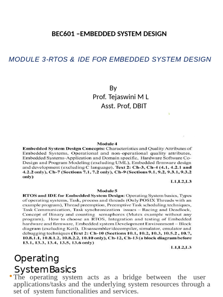 RTOS and OS Fundamentals for Embedded Systems | PDF | Thread (Computing ...