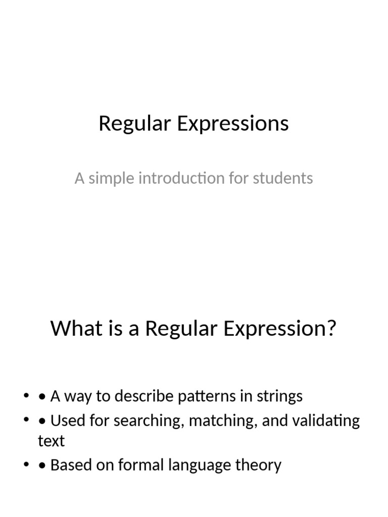 Regular Expressions Student Intro | PDF