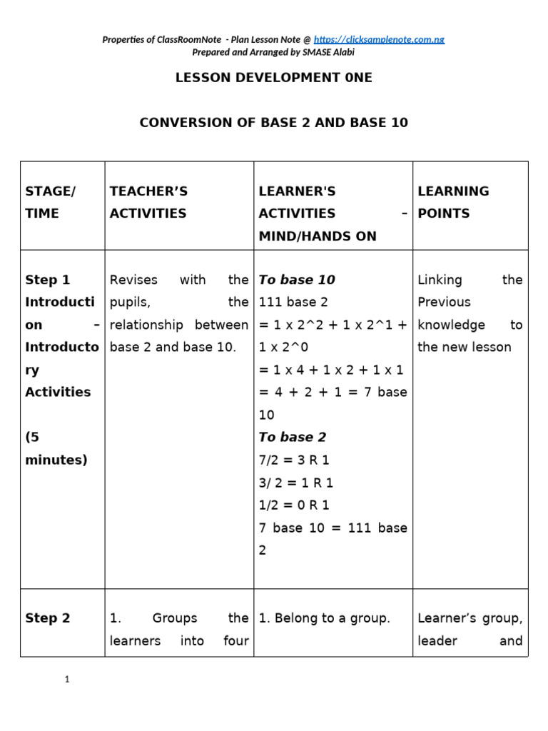Further Practice On Conversion To Base 2 and 10 1 | PDF | Learning ...