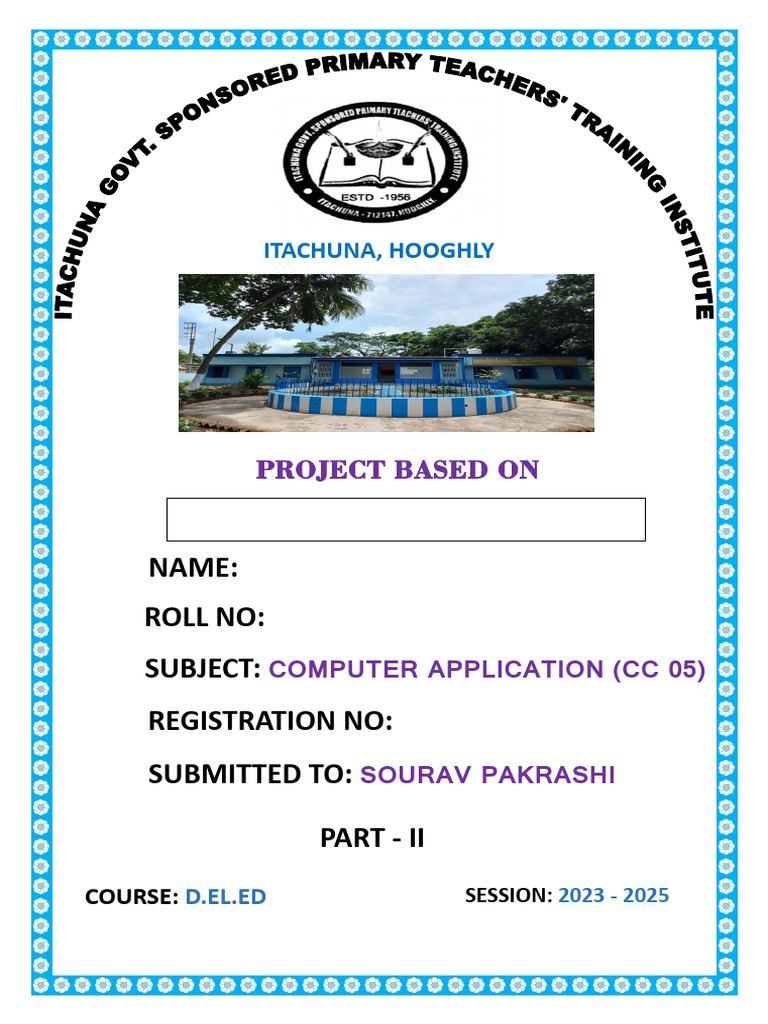 D.EL.ED Computer Application Project | PDF