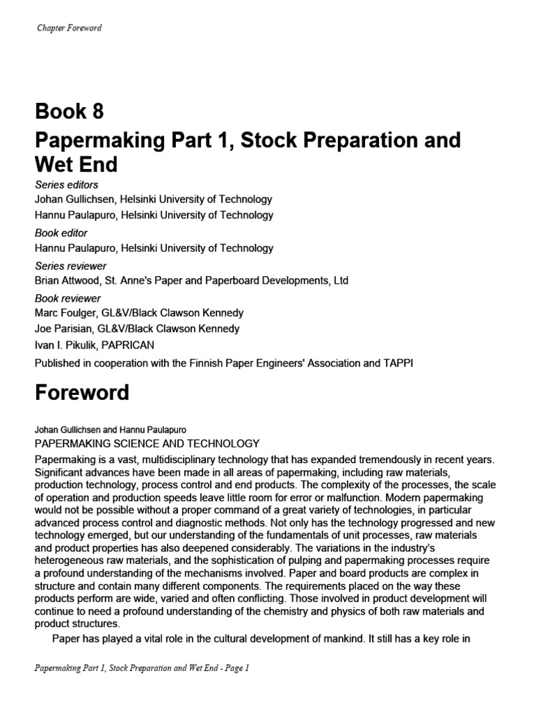 Advances in Papermaking Technology | PDF | Paper | Pulp (Paper)