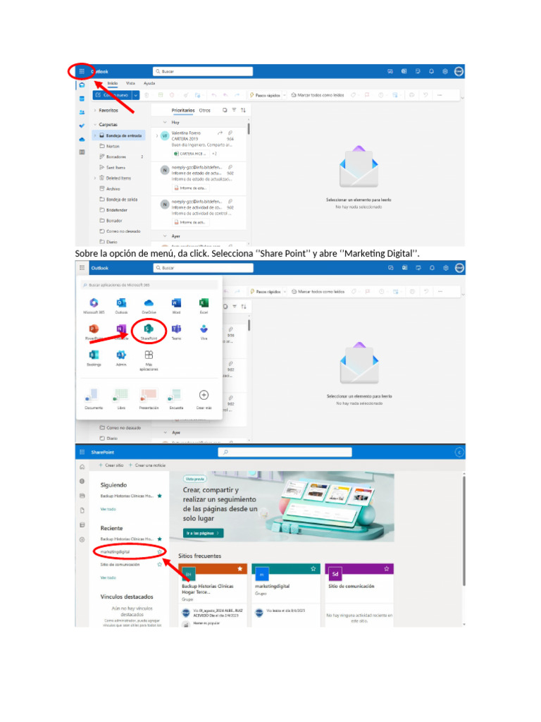 Uso de SharePoint en Marketing Digital | PDF