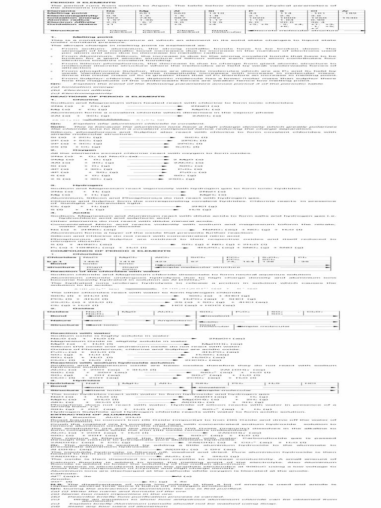 0006 - Period 3 Elements and Properties | PDF