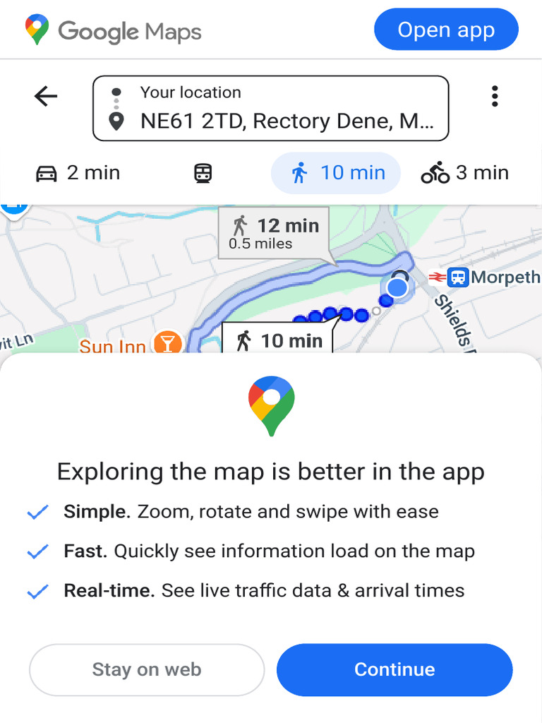 Get Directions - Your Location To NE61 2TD, Rectory Dene, Morpeth ...
