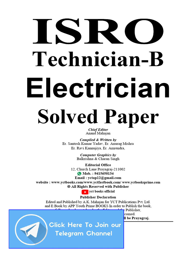 ISRO Technician-B Electrician Solved Papers | PDF | Electric Motor ...