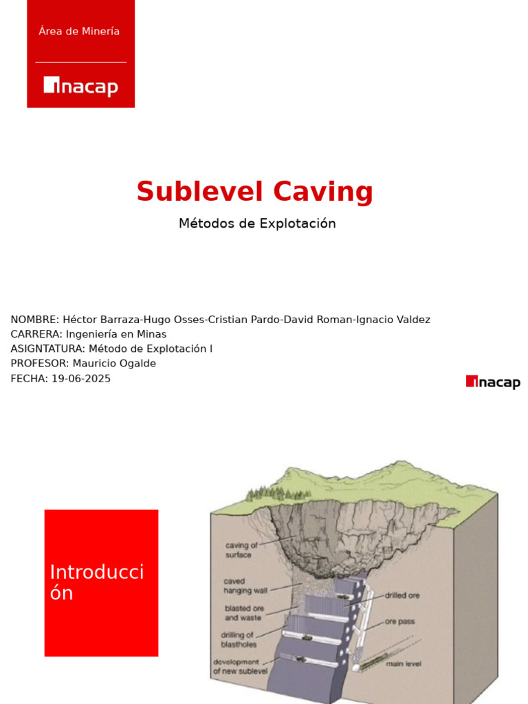 Sublevel Caving: Método de Explotación Minera | PDF | Minería | Minerales