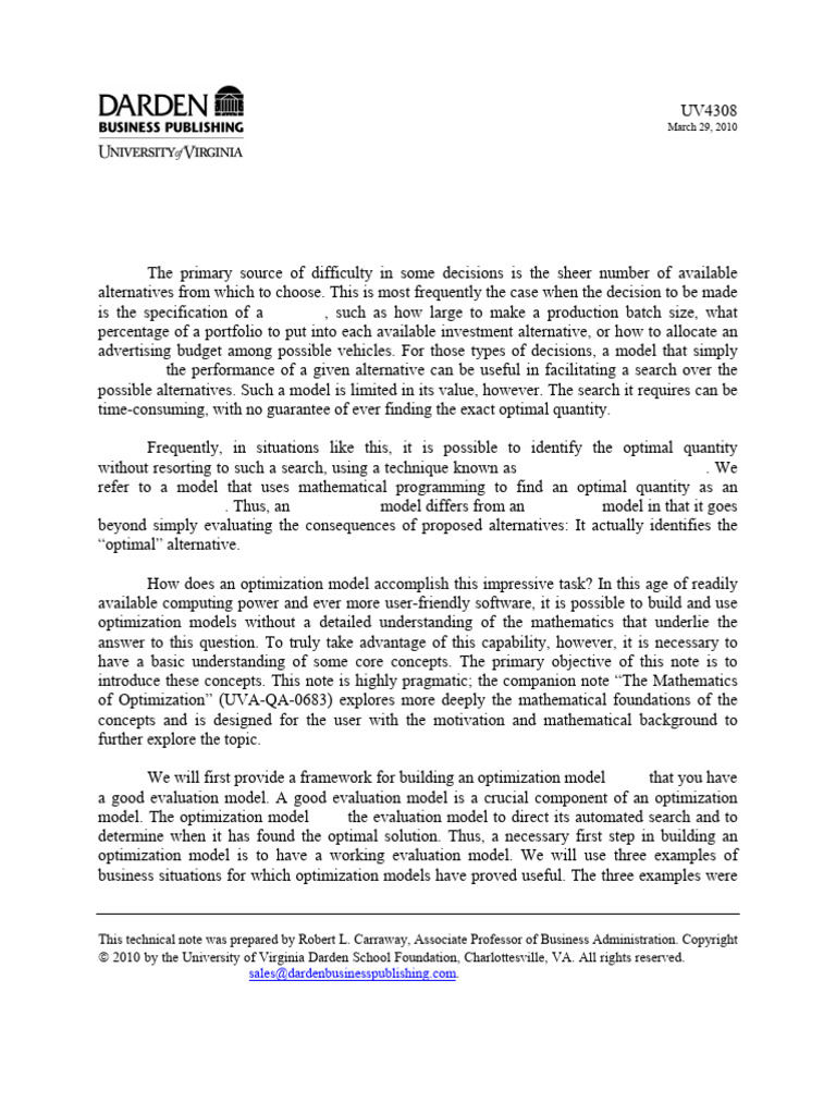 D2 - Introduction To Optimization Models - UV4308-PDF-EnG | PDF ...