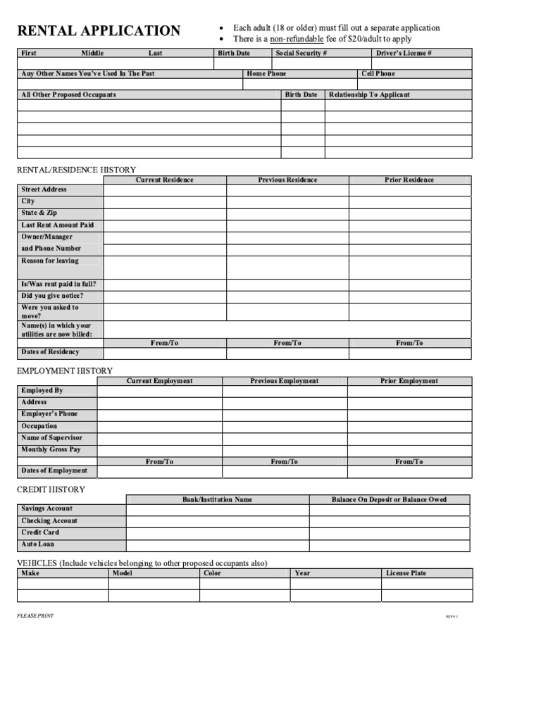 Rental Application | PDF