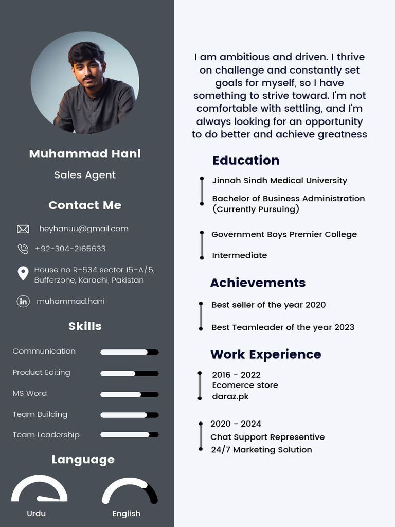 Ambitious Sales Agent Profile | PDF
