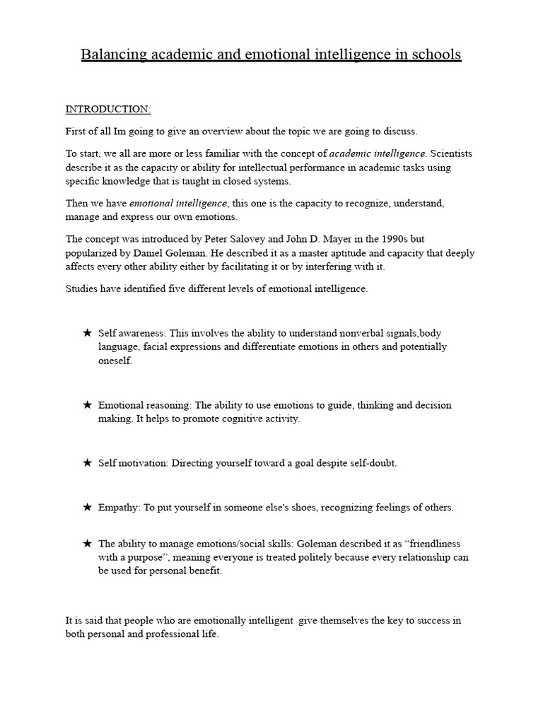 Enhancing Emotional Intelligence in Schools | PDF | Emotional ...