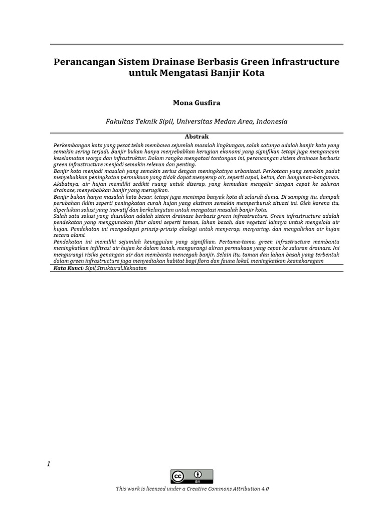 Sistem Drainase Green Infrastructure untuk Banjir | PDF