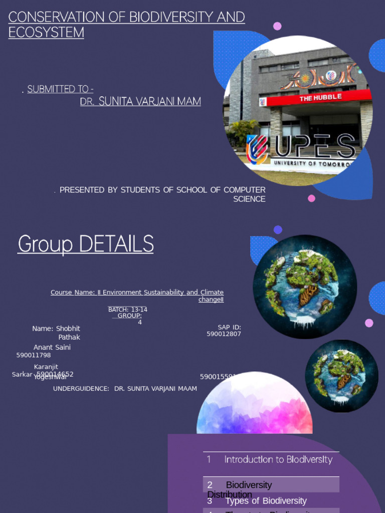 Conservation of Biodiversity and Ecosystem Batch 13-14 Group-4 | PDF ...