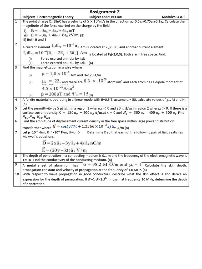 EMT Assignment 2 | PDF
