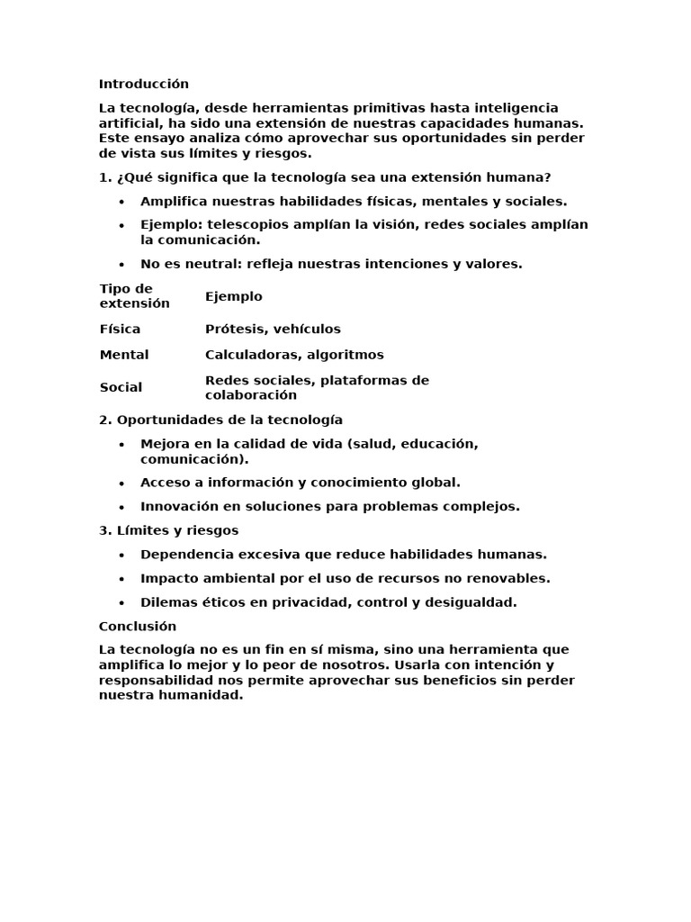La Tecnología Como Extensión Humana Oportunidades y Límites | PDF