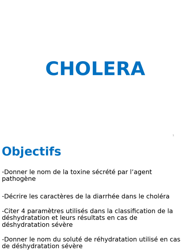 CHOLERA | PDF | Choléra | Médecine