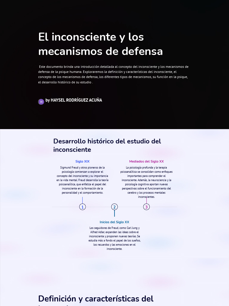 Inconsciente y mecanismos de defensa | PDF | Mente inconsciente | Sicología