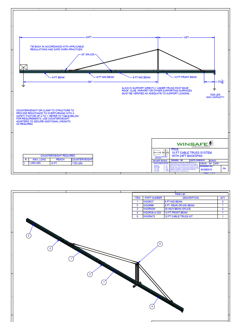10 FT Cable Truss System With 24 FT Backspan 2 | PDF | Structural ...
