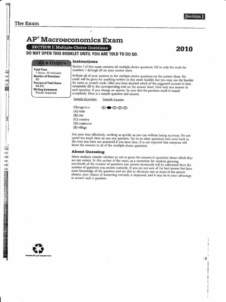 AP Macroeconomics 2012 Practice EXAM | PDF