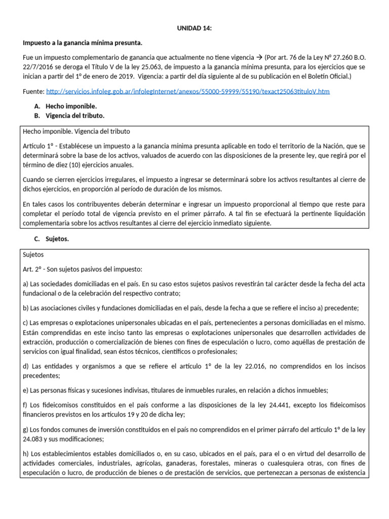 Unidad 14 | PDF | Impuestos | Impuesto sobre la renta