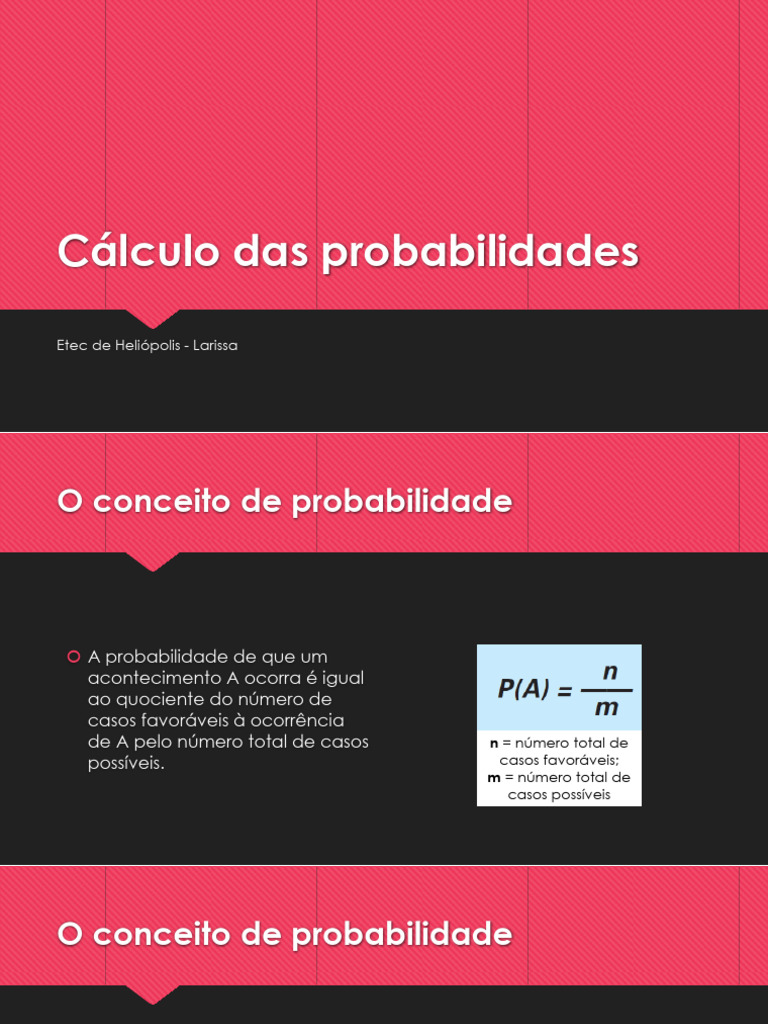 Aula 22 - Cálculo Das Probabilidades | PDF | Probabilidade