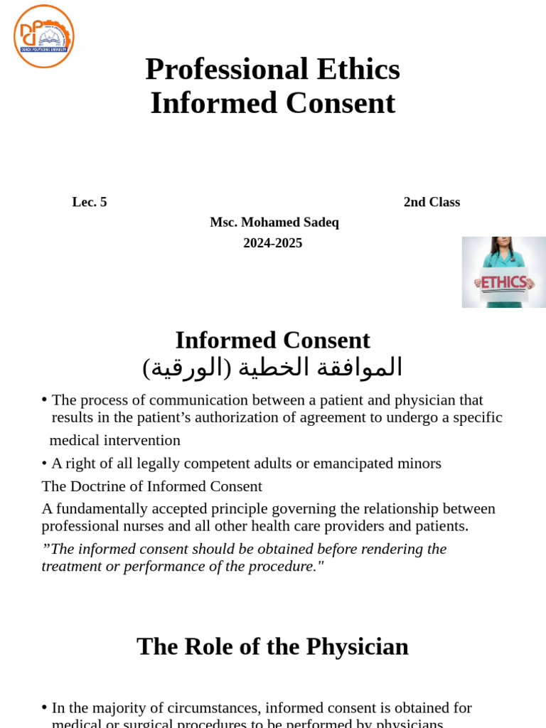 Informed Consent in Healthcare Ethics | PDF | Informed Consent | Patient