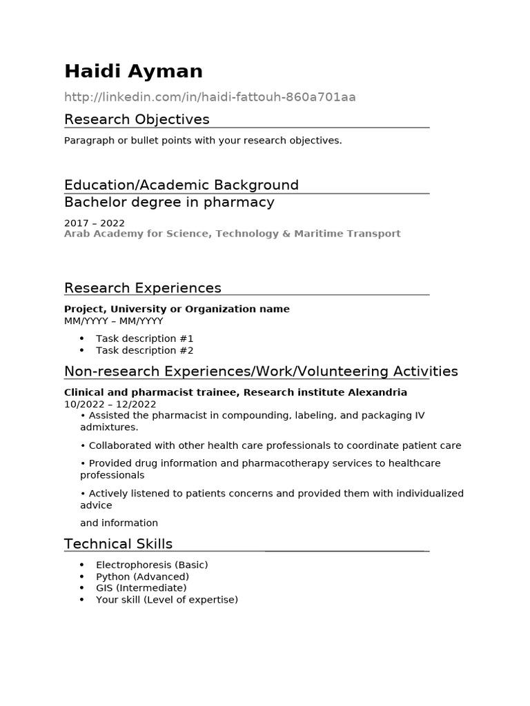ISTernship CV Template | PDF
