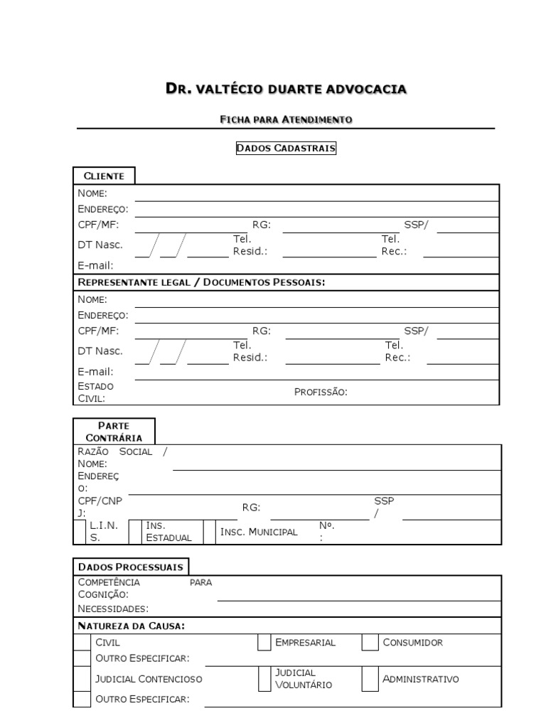 Ficha de atendimento