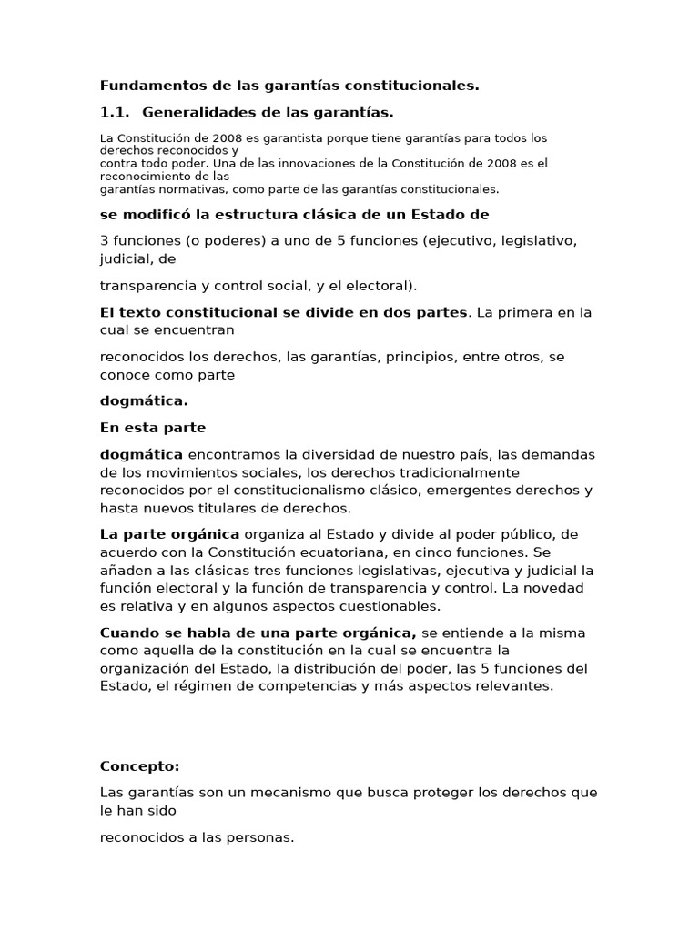 Garantías Constitucionales en Ecuador | PDF | Constitución | Habeas corpus