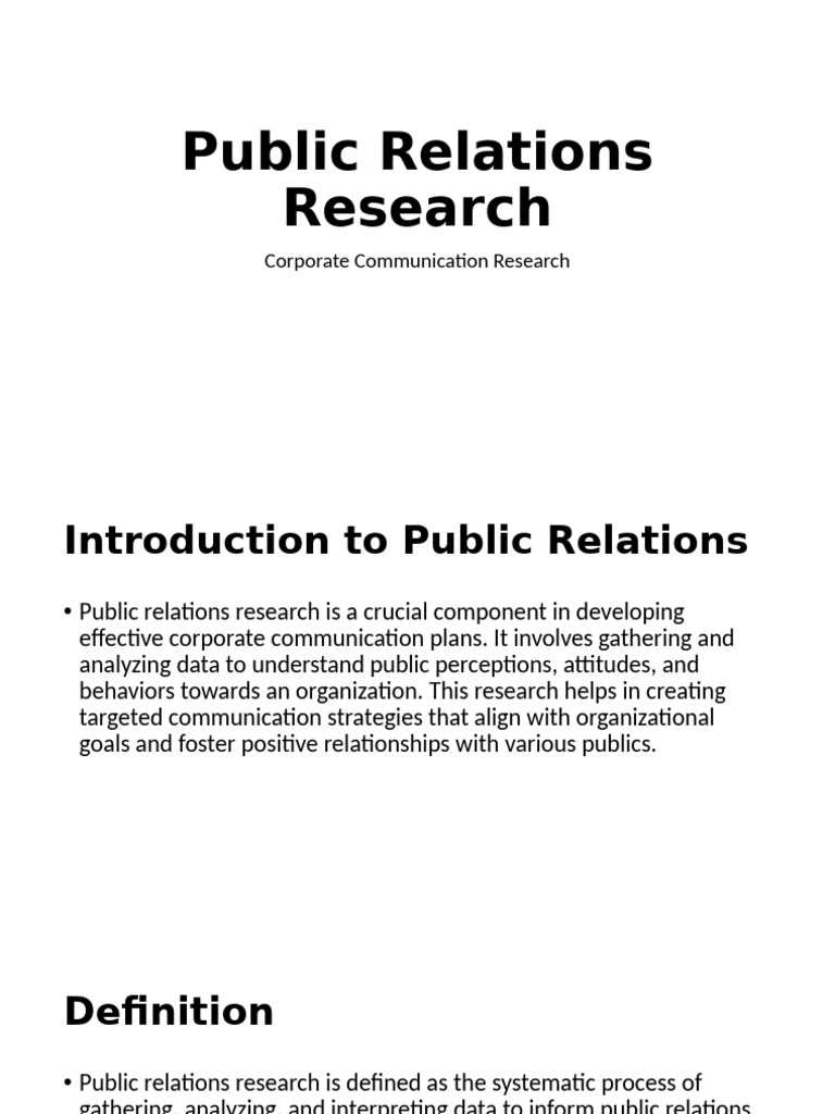 Public Relations Research | PDF | Public Relations | Evaluation