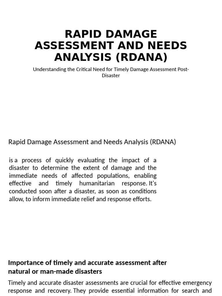 Rapid Damage Assessment Post-Disaster | PDF | Natural Disasters | Emergency