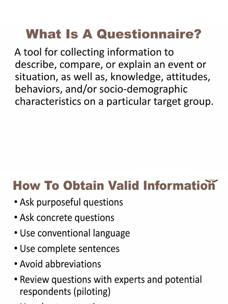 On Questionnaire | PDF