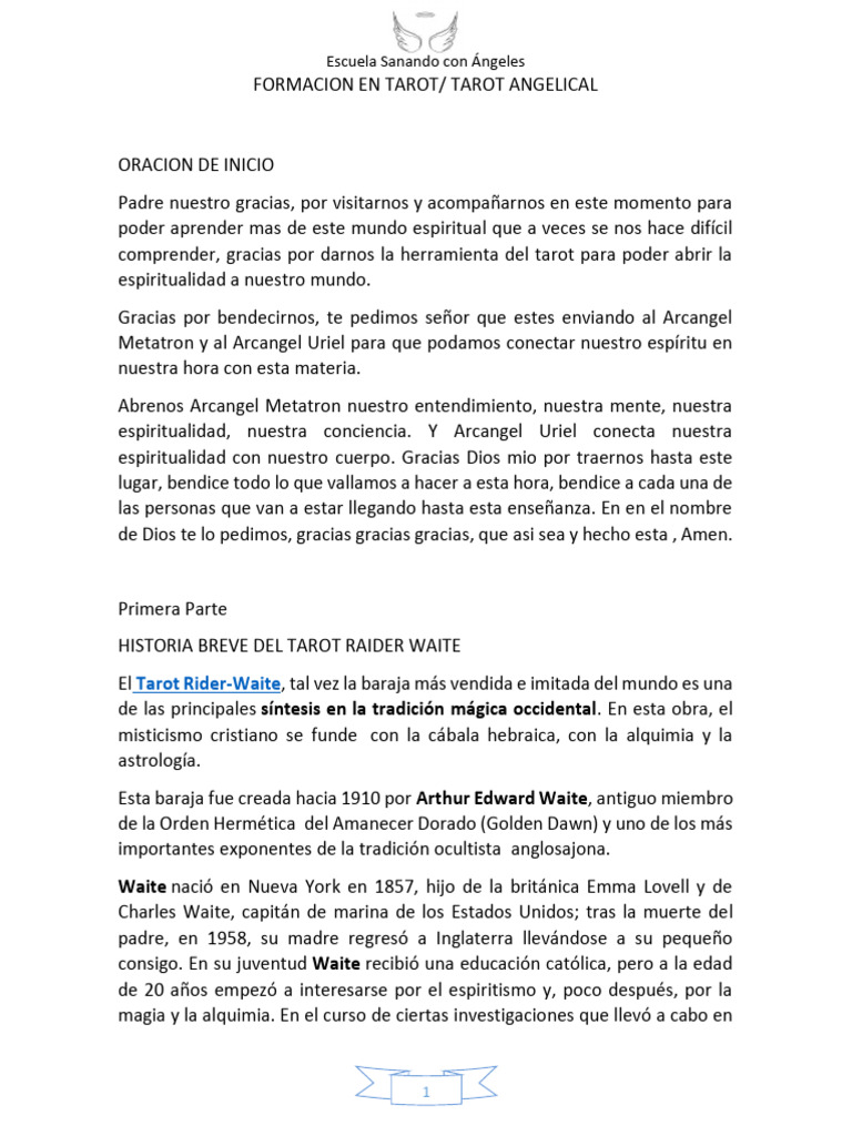 Formación en Tarot Angelical y Ética | PDF | Tarot