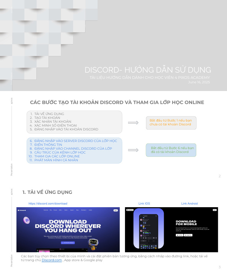 Discor- Academy - Hướng Dẫn Đăng Kí-đăng Nhập Vào Lớp Online | PDF