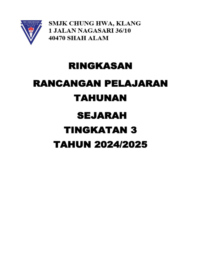 Cover Ringkasan RPT Sej t3 2023 | PDF