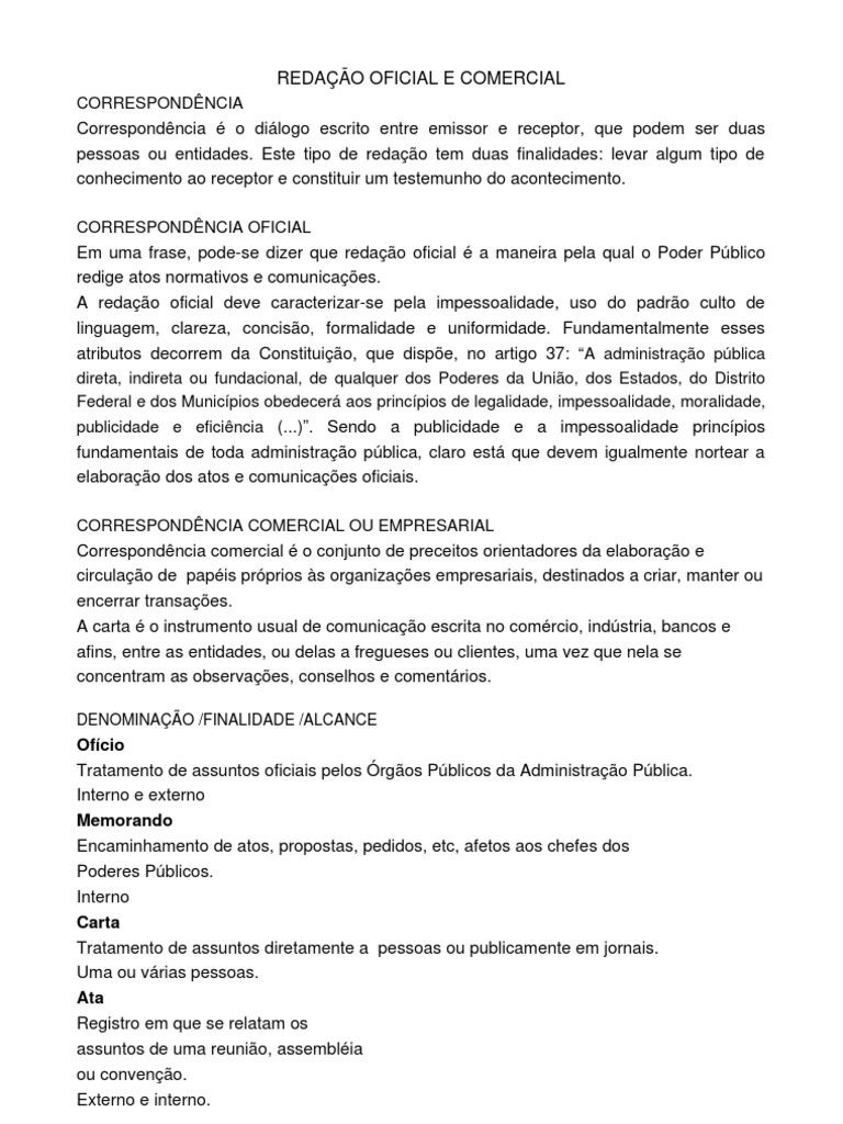 Redação Oficial e Comercial: Guia Prático | PDF | Pronome | Judiciário ...